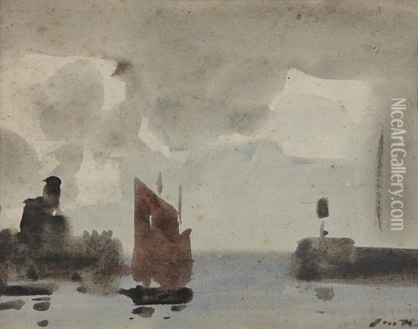 Leaving Harbour Oil Painting - James Watterston Herald