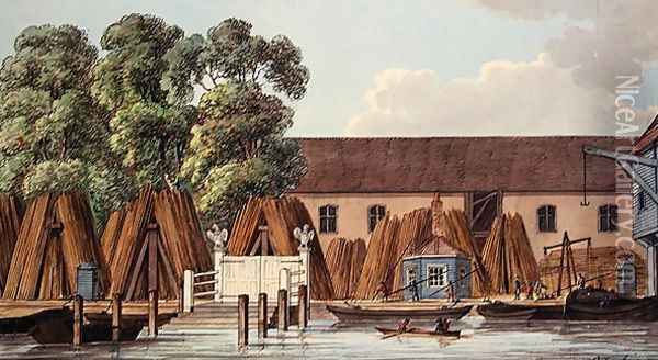 The Old Steel Yard, 1798 Oil Painting - Charles F. Tomkins