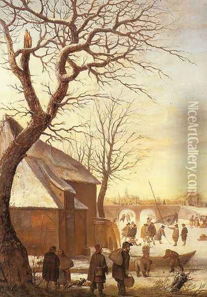 Winter Landscape III Oil Painting - Hendrick Avercamp