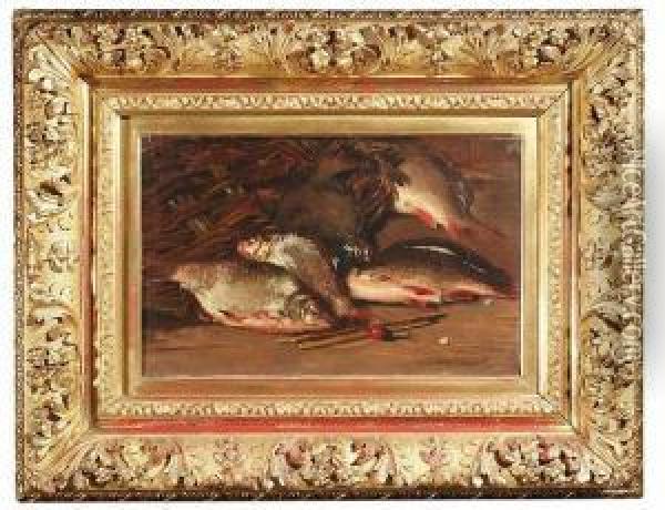 Still Lifewith Fish Oil Painting - Willem Roelofs