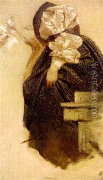 Kleidstudie Oil Painting - Alexander von Wagner