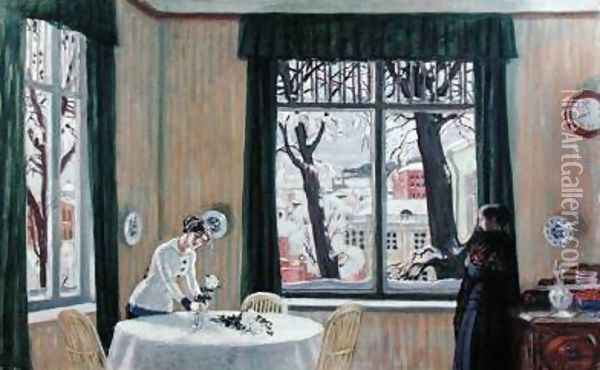 In the Room Winter Oil Painting - Boris Kustodiev