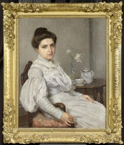 Portrait Einer Dame Oil Painting - Leon Gaud