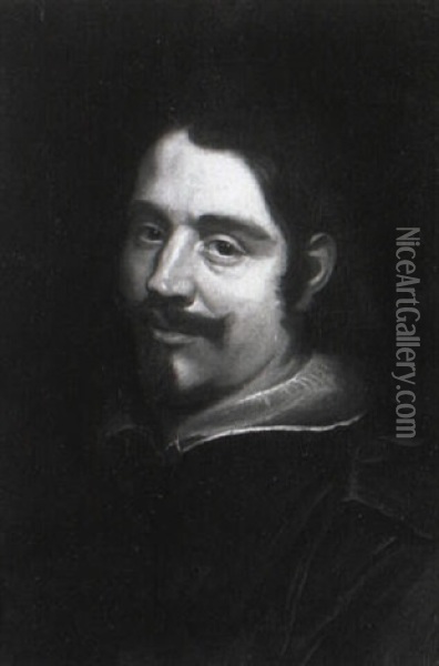 Portrait Of A Gentleman, Bust Length, In A Black Coat Oil Painting - Lodovico (Il Cigoli) Cardi