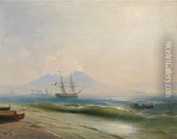 View Of Mount Vesuvius Oil Painting - Ivan Konstantinovich Aivazovsky