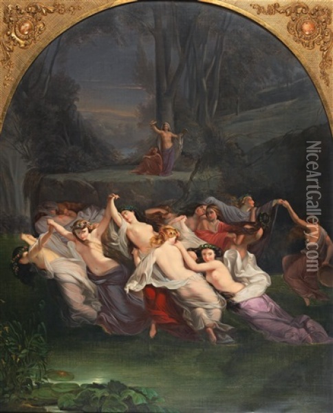 Vilinski Ples (dance Of The Fairies) Oil Painting - Mihael Stroj