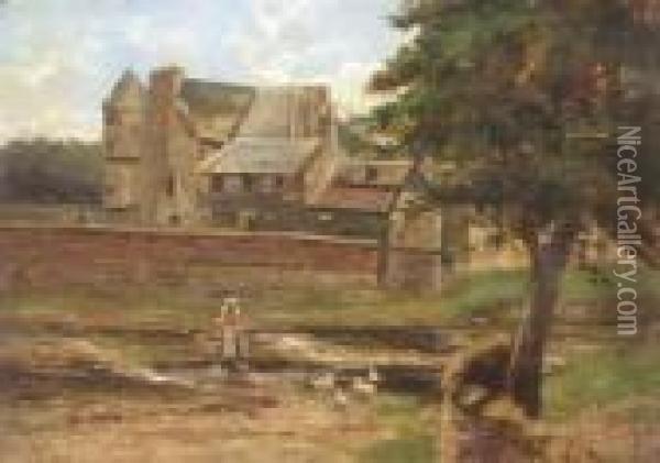 Bothwell Castle, Haddington Oil Painting - Robert Gemmell Hutchison