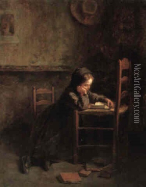 The Young Student Oil Painting - Pierre Edouard Frere