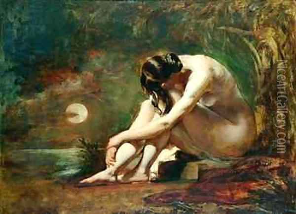 Moonlit Nude Oil Painting - William Etty