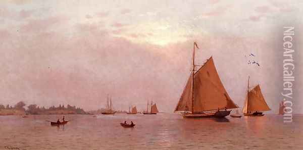 Ships Becalmed Oil Painting - Francis Augustus Silva