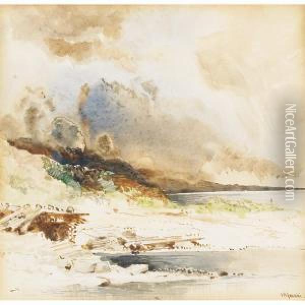 Coastal Scene Oil Painting - Otto Reinhard Jacobi