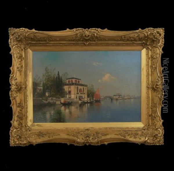 Venetian Canal Scene Oil Painting - Karl Eugene Felix