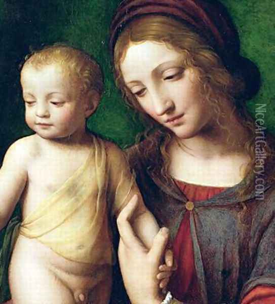 The Virgin and Child with a Columbine 2 Oil Painting - Bernardino Luini