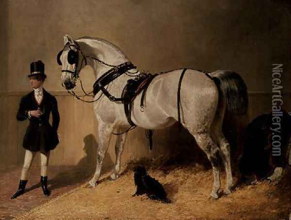 A St. James's Carriage Horse Oil Painting - John Frederick Herring Snr