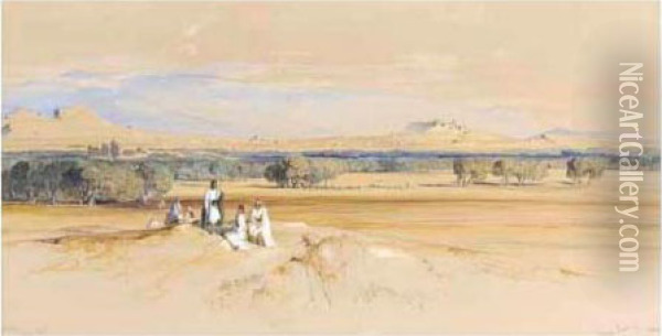 A Distant View Of Athens Oil Painting - Edward Lear