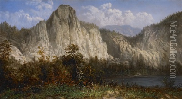 Untitled (rocky Outcroppings) Oil Painting - William Charles Anthony Frerichs