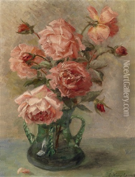 Rosen In Vase Oil Painting - Elise Nees Von Esenbeck
