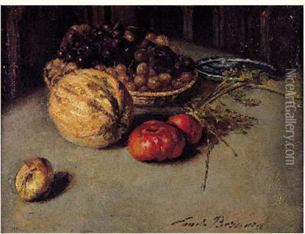 Nature Morte Aux Fruits, Circa 1905 Oil Painting - Emile Bernard