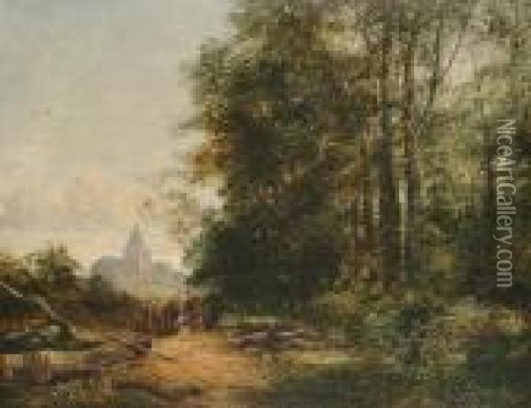 Near Marlow On Thames; Near Wargrave On Thames Oil Painting - William S. Rose