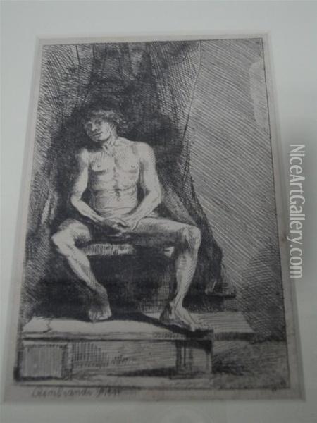 Seated Male Oil Painting - Rembrandt Van Rijn