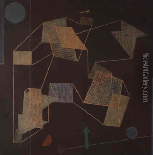 Auftrieb Und Weg (segelflug) Oil Painting - Paul Klee