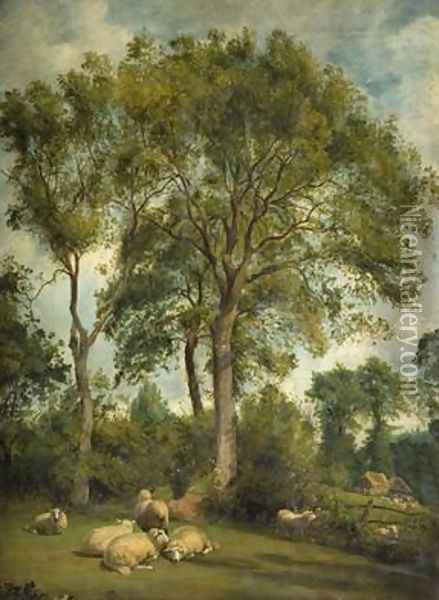 Landscape with Sheep Oil Painting - Frederick Richard Lee