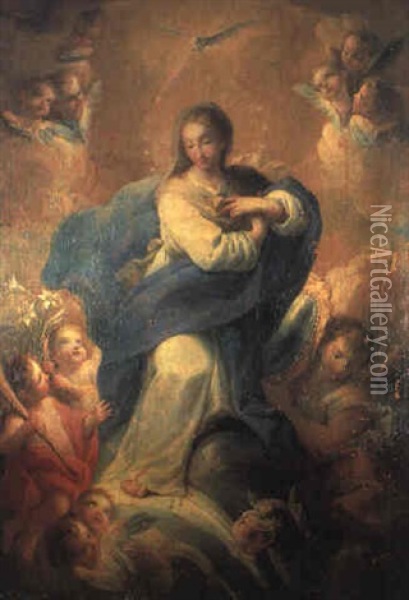 Inmaculada Oil Painting - Mariano Salvador de Maella