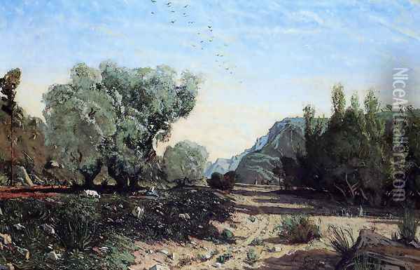 Olive Trees Oil Painting - Paul-Camille Guigou