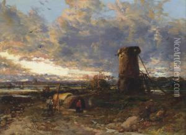 The Gypsy Encampment Oil Painting - James Webb