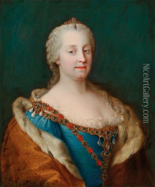 Portrait Of Empress Maria Theresia Oil Painting - Martin van Meytens the Younger
