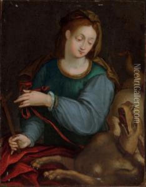 Saint Margaret And The Dragon Oil Painting - Denys Fiammingo Calvaert