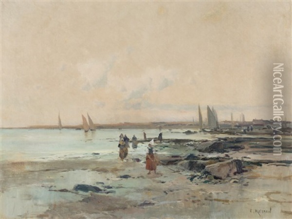Coastal Landscape Oil Painting - Eliseo Meifren y Roig
