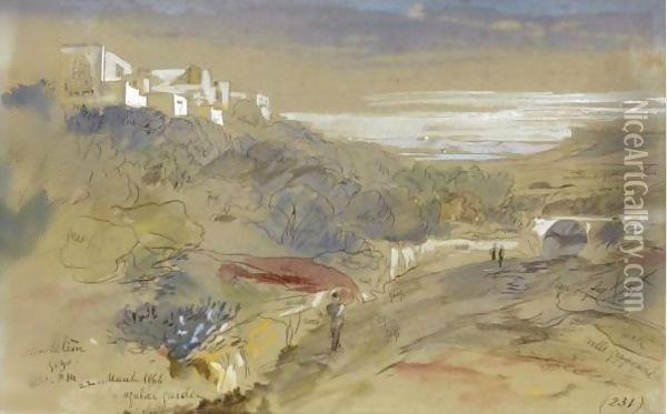 Ainselim, Gozo Oil Painting - Edward Lear