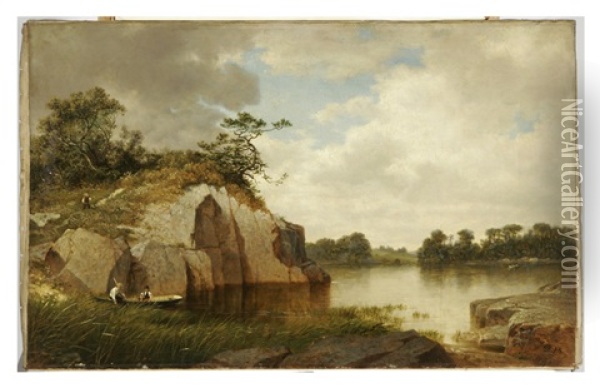 Catnip Island, Near Greenwich, Ct Oil Painting - David Johnson