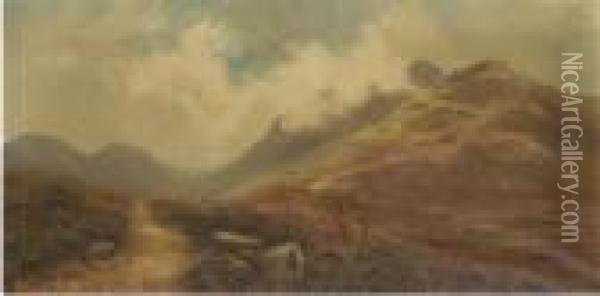 Deer At The Foot Of Lochnagar Oil Painting - Samuel John Barnes