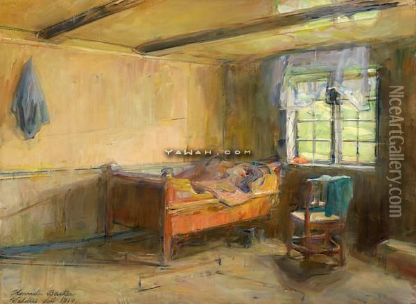 Interior, Grihamar Gard, Valdres Oil Painting - Harriet Backer