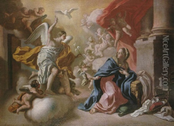 La Anunciacion Oil Painting - Francesco de Mura