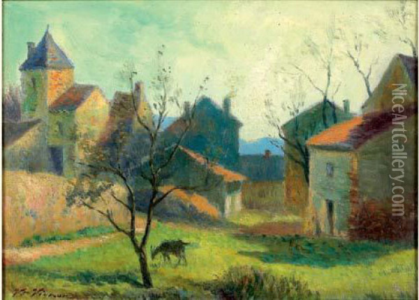 Le Village Oil Painting - Claude Vignon