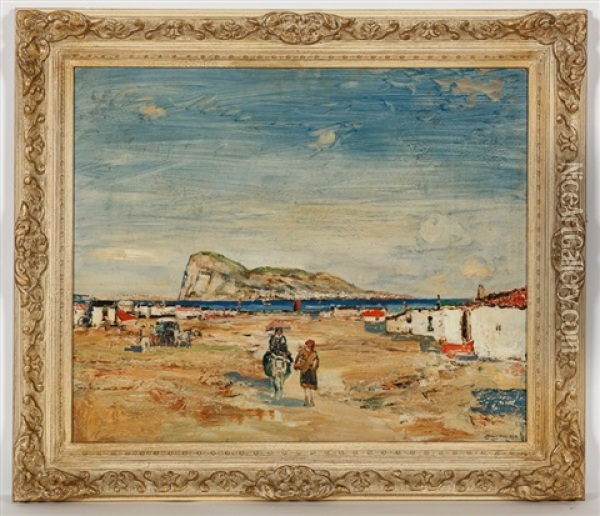 View Of Gibraltar From Algeciras Oil Painting - James Kay