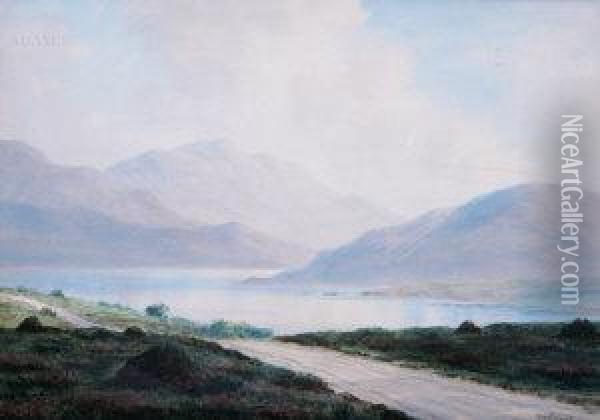 On The Road To Clifden, Connemara Oil Painting - Douglas Alexander