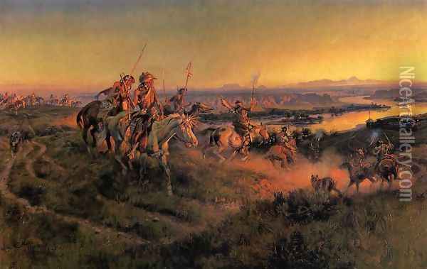 The Salute of the Robe Trade Oil Painting - Charles Marion Russell