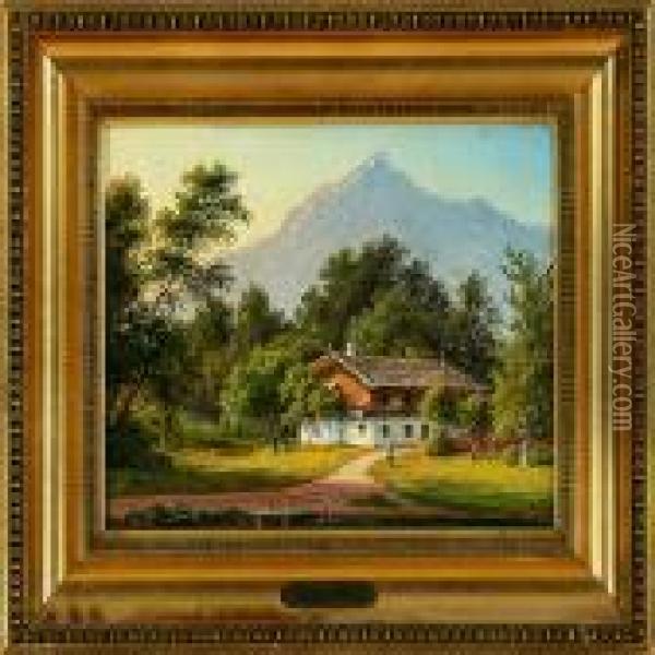 Landscape Scenery From Bavaria Oil Painting - F. C. Kiaerschou
