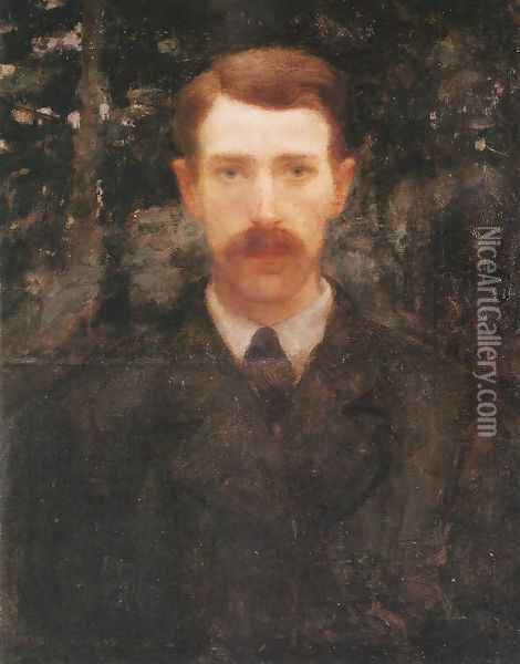 Self-portrait 1893 Oil Painting - Karoly Ferenczy