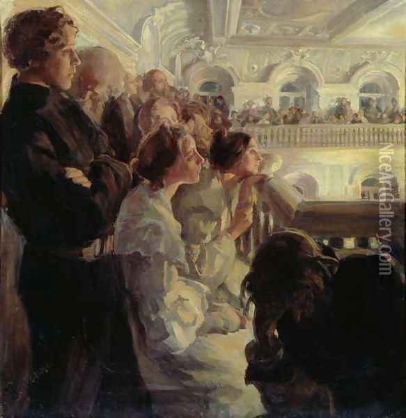 Music, 1902-03 Oil Painting - Antonina Leonardov Rzhevskaya