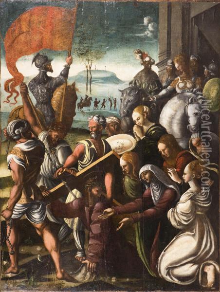 Scena Della Via Crucis Oil Painting - Vittore Carpaccio