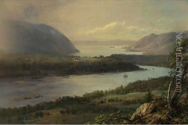 The Highlands Of The Hudson River Oil Painting - Frederic Edwin Church