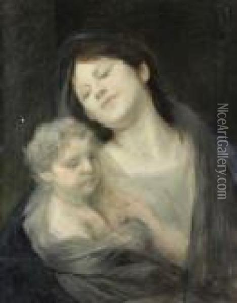 Madonna Oil Painting - Gabriel Cornelius Von Max