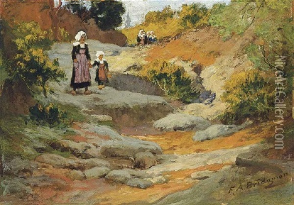 Paysage De Pont-aven Oil Painting - Frederick Arthur Bridgman