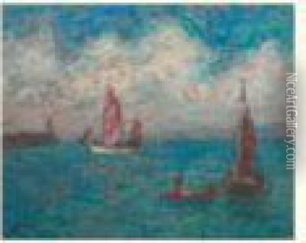 Le Port D'honfleur Oil Painting - Georges dEspagnat