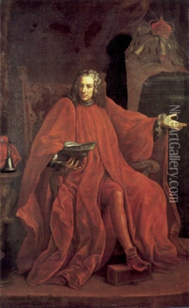 Ritratto Di Constantino Balbi, Doge Di Genova Oil Painting - Enrico (Giovanni E.) Waymer